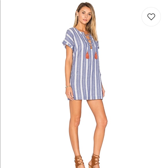 Tularosa Warren Tunic Dress in Indigo Stripe - Picture 2 of 5
